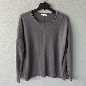 Z Supply Gray Ribbed Long Sleeve Top